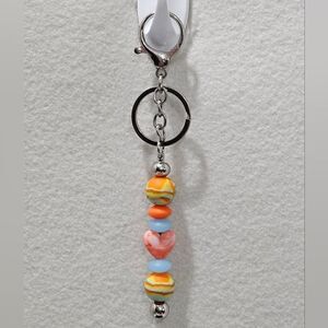 🧡🧡NWOT, Heart in orange keychain.